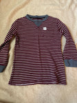 Carters Maroon and white striped thermal shirt 8