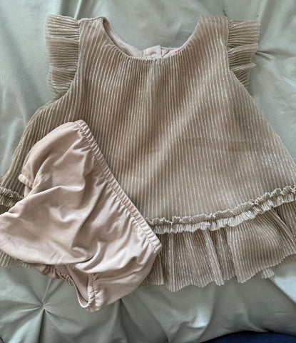 Gold dress and diaper cover 0-3 Months