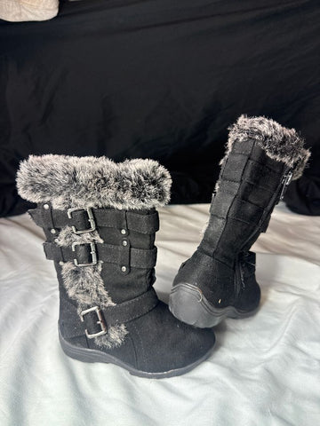 Hot Tot Tall black winter boots EUC 6 (Lil' Kid)