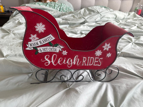 Santa sleigh decorative basket Holiday