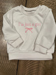 Shein White pink bow sweatshirt size 9/12mth 6-12 Months