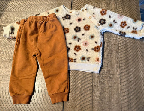 Petit Lems Mini Threads Brown outfit 18 Months