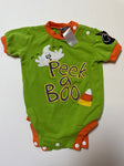 Peek A Boo 9 mo Peek a Boo lime green onesie w ghost and candy corn 6-12 Months