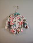 Janie & Jack Size 3-6months floral long sleeve swimsuit EUC 3-6 Months