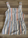 Shein Striped tank with scrunchie back Women's XXL 18