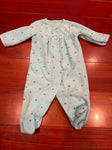 Carters Fleece snap sleep and play footie glitter silver polka dot 0-3 Months