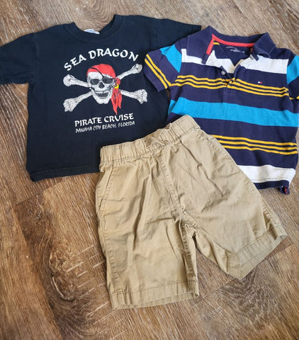 Hilfiger & others 2 ss shirts, 1 shorts 4T/4