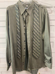 Geoffrey Beene Tie & Green wrinkle free dress shirt. 17 34/35 Men's - XL