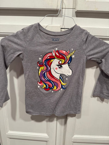 Childrens Place Grey unicorn 5T/5