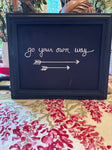 NA Go Your Own Way Arrow embroidered and framed Decor