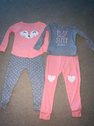 Carters 2 mix and match sets long sleeve snug fit. Well loved. Some wear 2T