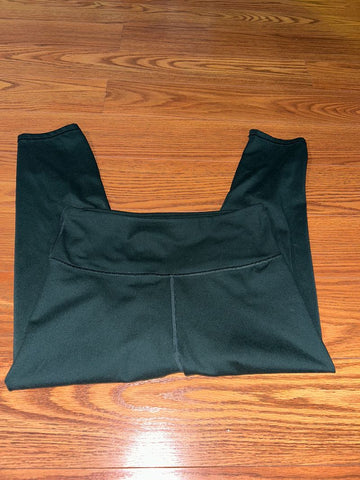 Balance Deep green ankle length cotton high waisted leggings Women's - M