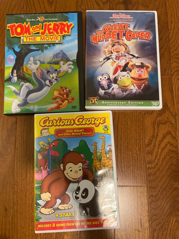 3 dvds Tom and Jerry muppets george Kids-Family Movie