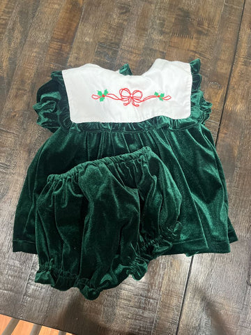 Seux Smocked Velvet Diaper Cover Set 24 Months