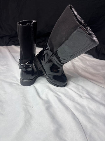 Place Black glossy riding boots w gem lined based NWOT 5 (Lil' Kid)
