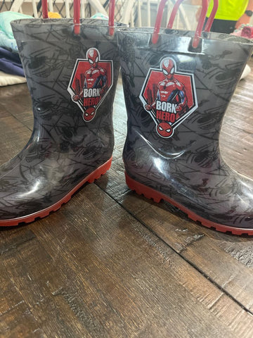 No brand Spider-Man rain boots 11 (Lil' Kid)