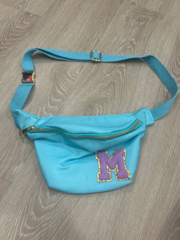 Pink Lily Teal Fanny pack with M Bag