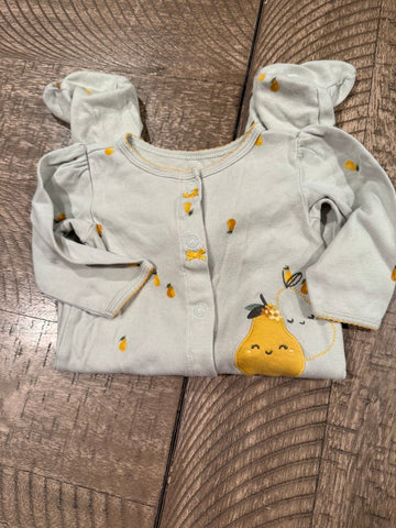 Carters Green pear pajamas size 9mths 6-12 Months
