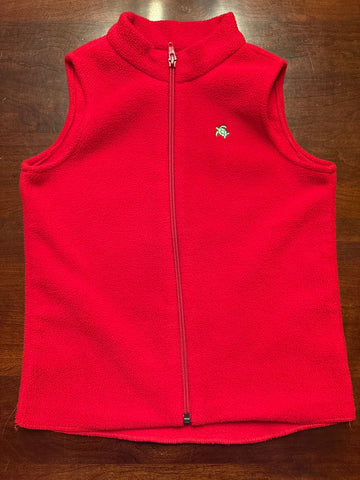 J. Bailey Red fleece vest - hem is pulled out of back 5T/5