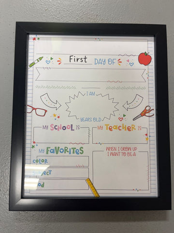 Hobby lobby First Day glass frame Use with dry erase markers Some scratches Miscellaneous