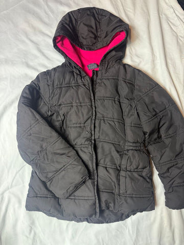 Faded glory Black and pink coat GUC small spots from wear 6T/6X