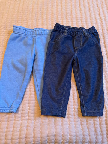 Mix Blue jogging pants and jegging 12 Months