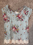 Blue floral top  Women's - M