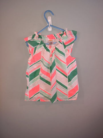 Gymboree Coral and green blouse Gymboree size 6 EUC 6T/6X