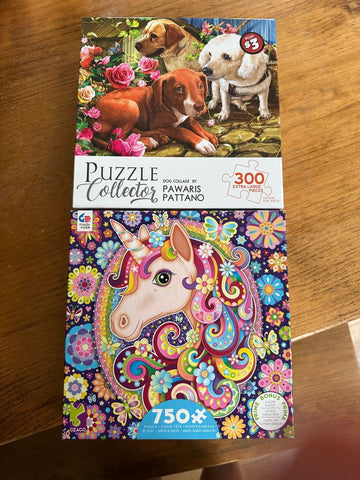 2 puzzles Dog & unicorn puzzle set Puzzle