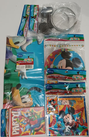 NEW Mickey Mouse Birthday Party Lot - tablecloth, headbands, etc Miscellaneous