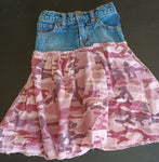 Squeeze Girls Denim Pink Camo Corduroy Skirt butterfly on back denim 3T/3