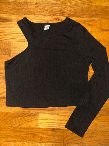 SHEIN Black NWOT 10y stretch ribbed shirt 10