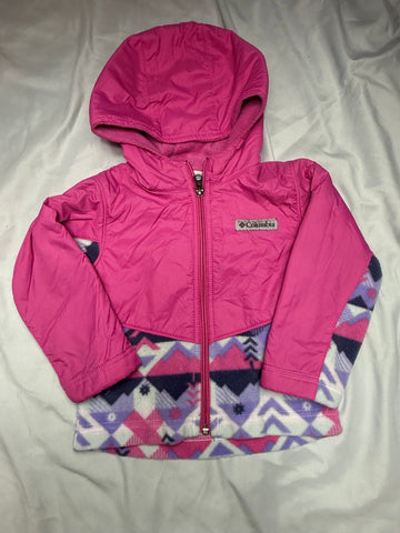 Columbia Aztec pink pattern winter jacket EUC 2T
