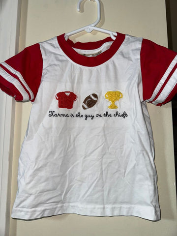 Southern Darlin Smocks Taylor Swift Chiefs Shirt Karma 3T/3