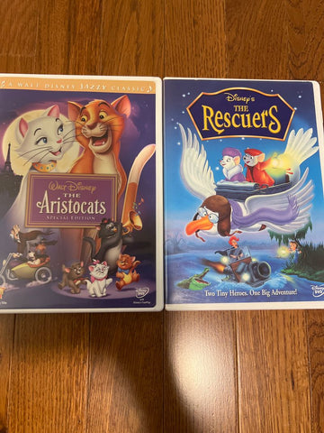2 Disney DVDs Aristocrats and rescuers Kids-Family Movie