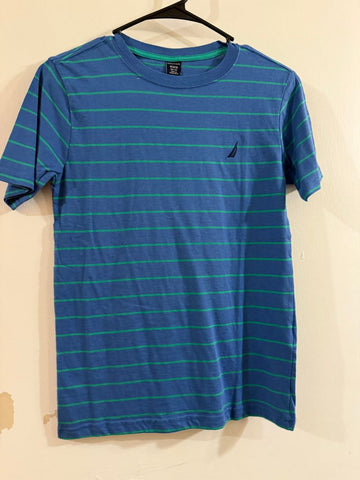 Nautica Blue green stripe shirt 10