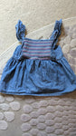 crown & ivy Red white Blue ruffle tank top with stitching SISTER MATCH 6T/6X