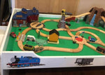 Train Set Train set with tracks and pieces. Also a great game table Building