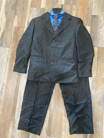 4 pc Vanheusen - size 16 Gray jacket, pants, blue shirt & blue stripe tie 16