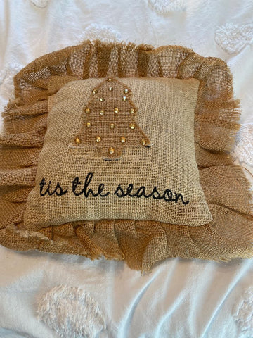 Mudpie Tis the season 10 inch pillow Holiday
