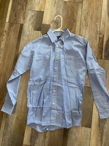 George blue and white stripe dress shirt 16