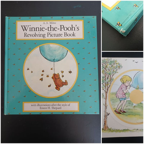Winnie-the-Pooh Revolving Picture Book, 1 tab missing, personalized writing inside cover Preschool (3-5 yrs)
