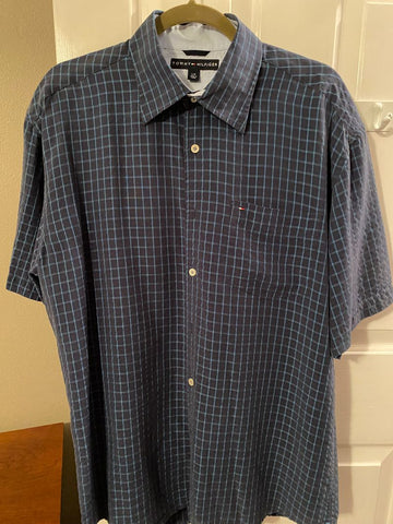 Tommy Hilfiger Navy Plaid Shirt Men's - L