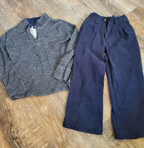 Docker's/children's place ls shirt, blue pants 4T/4