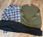 Variety 2 ls shirts, black sweats Men's - XL