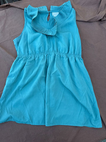 Motherhood Dark teal short sleeve dress shirt ruffle color Women's Med 8-10
