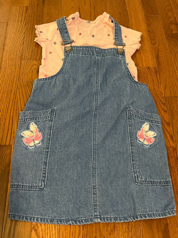 365 kids Denim jumper and short sleeve shirt 6T/6X