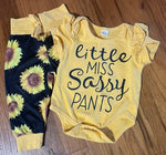 Unknown 6-9M Little Miss Sassy Pants Sunflower Outfit 6-12 Months