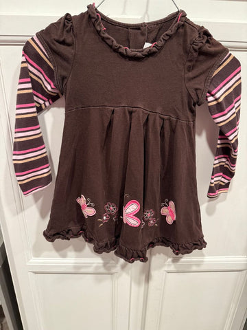 GoodLad Brown butterfly shirt 6T/6X