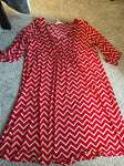 Three Season Red chevron dress - stretchy Women's Large 12-14